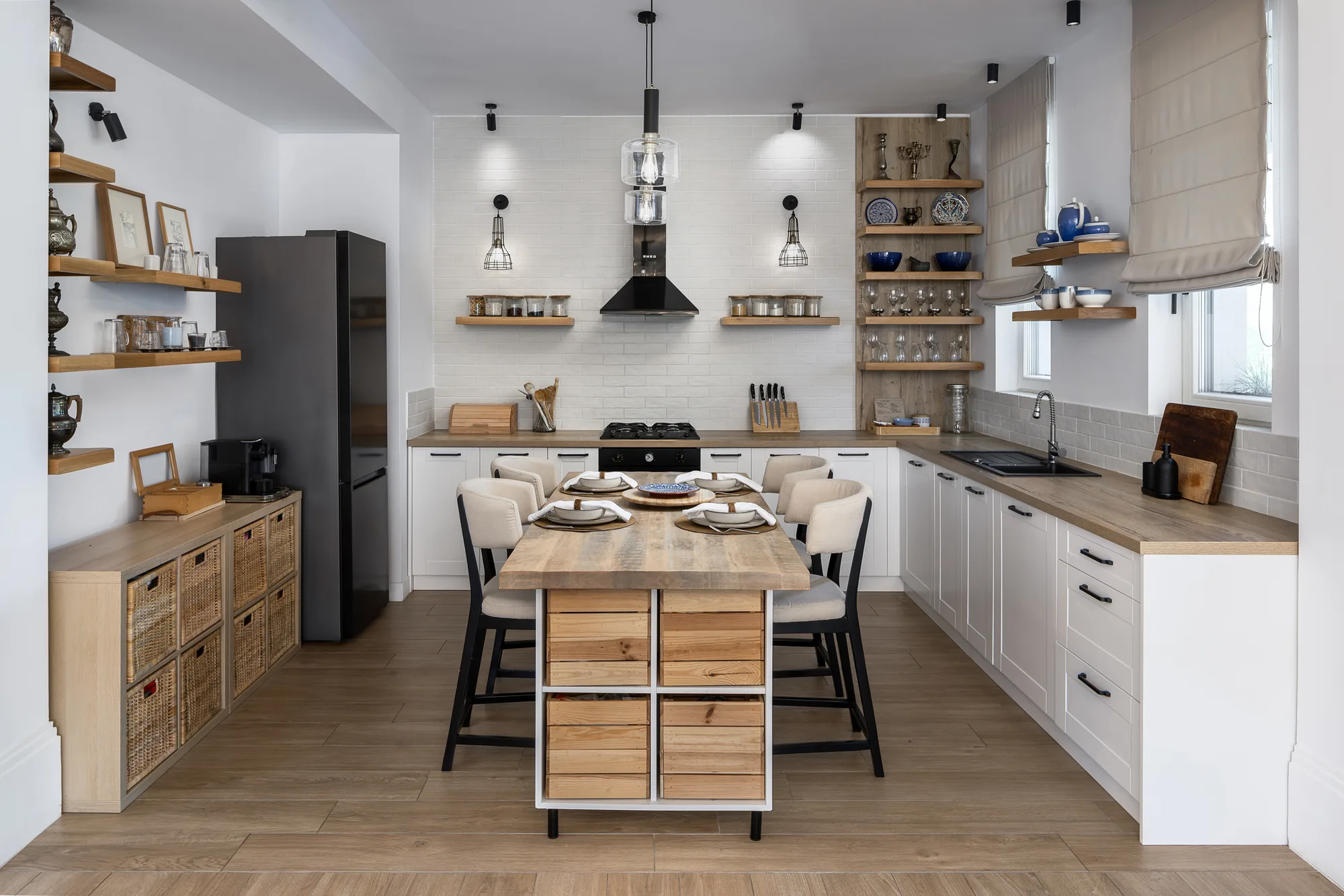 Amenajare interioara rezidentiala — VILA IN STIL TRANZITIONAL, stil farmhouse si rustic, Timisoara. Imagine 6 din 7